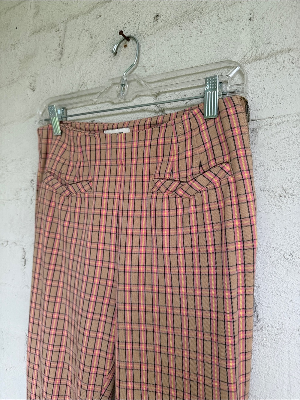 Anthropologie The Essential Pink/Tan Plaid Slim Cropped Pants Size 2 - Picture 5 of 12